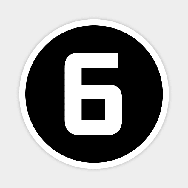 Number Six - 6 - Any Color - Team Sports Numbered Uniform Jersey - Birthday Gift Magnet by Modern Evolution